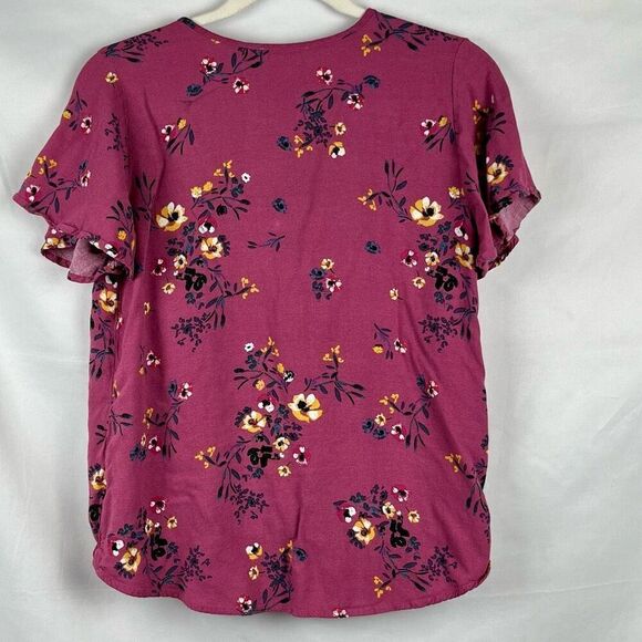 Grace & Lace Floral Wrap Blouse Small - Picture 2 of 9